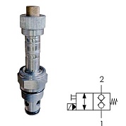 Клапан электромагнитный SAE10 (70л/мин.), НЗ, порт 1,2 заперт (двуст.), авар