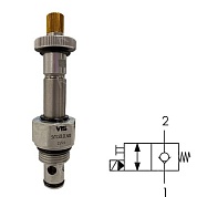 Клапан электромагнитный SAE08 (40л/мин.), НЗ, порт 2 заперт (двуст.), авар