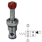 Клапан электромагнитный SAE08 (40л/мин.), НЗ, порт 1,2 заперт (двуст.)