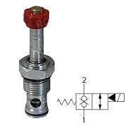 Клапан электромагнитный SAE12 (150л/мин.), НЗ, порт 1,2 заперт (двуст.), авар